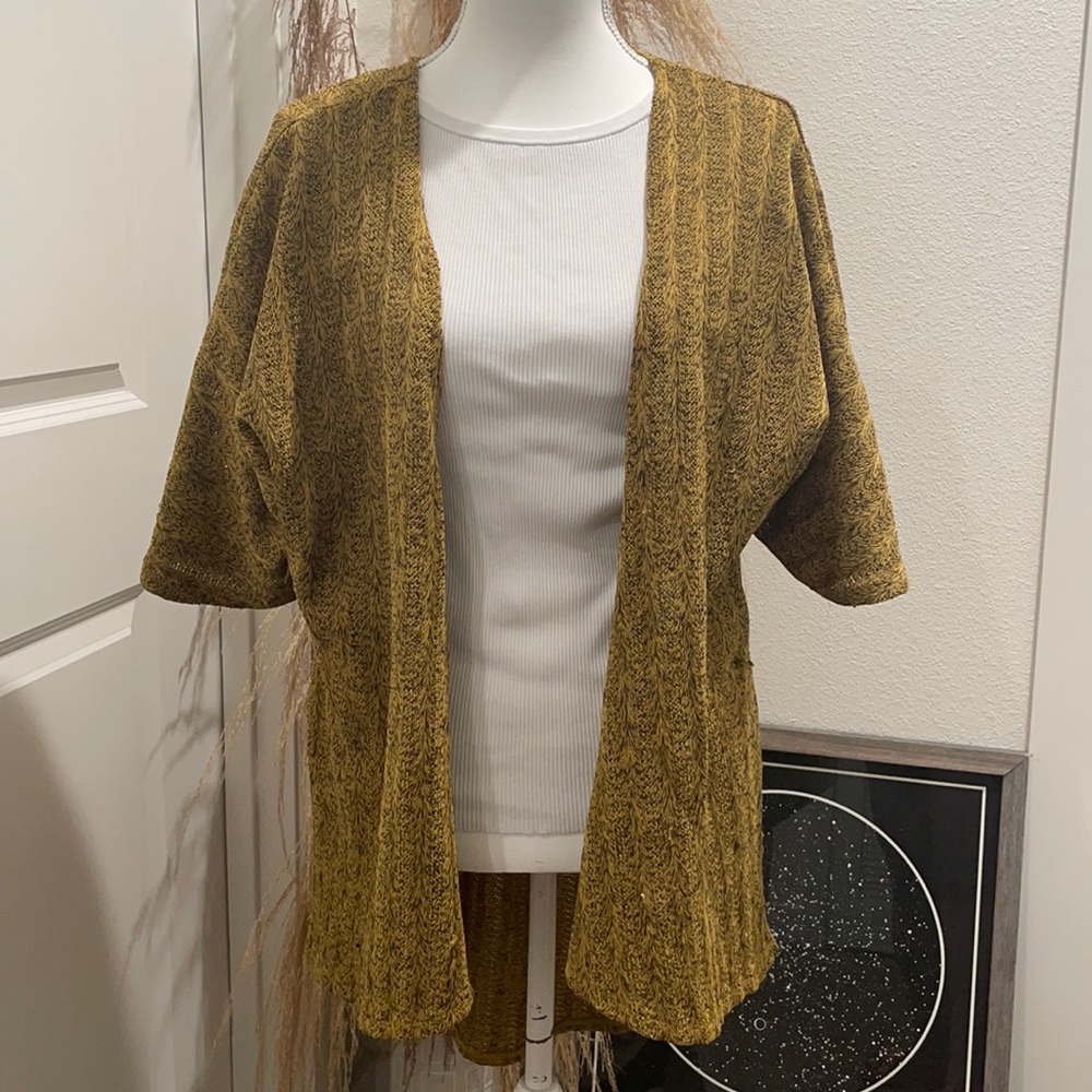 LuLaRoe Mustard Half Sleeved Cardigan